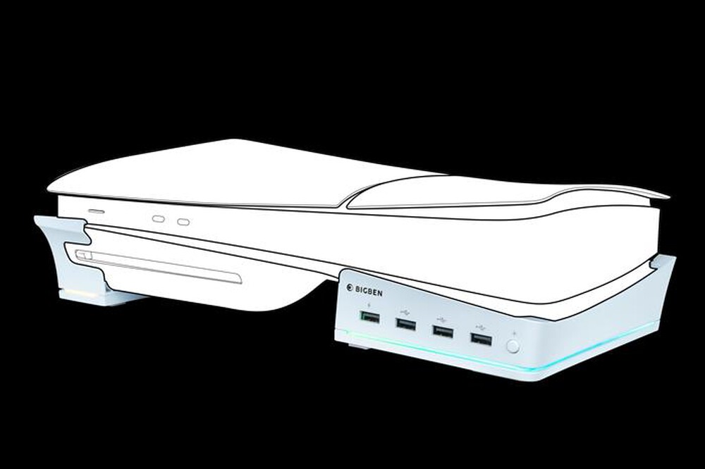 "NACON - BASE PER POSIZIONAMENTO ORIZZ, 4 USB-A, PS5-Bianco"