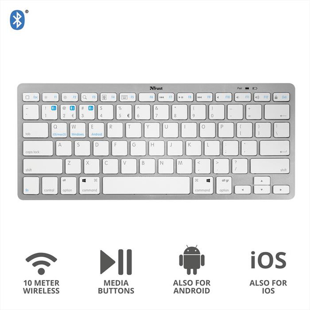 "TRUST - NADO BLUETOOTH KEYBOARD IT-White/Grey"