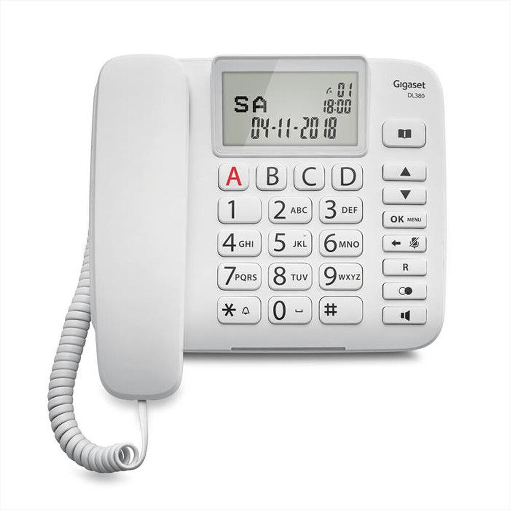 "GIGASET - Telefono per anziani DL380WHITE-Bianco"