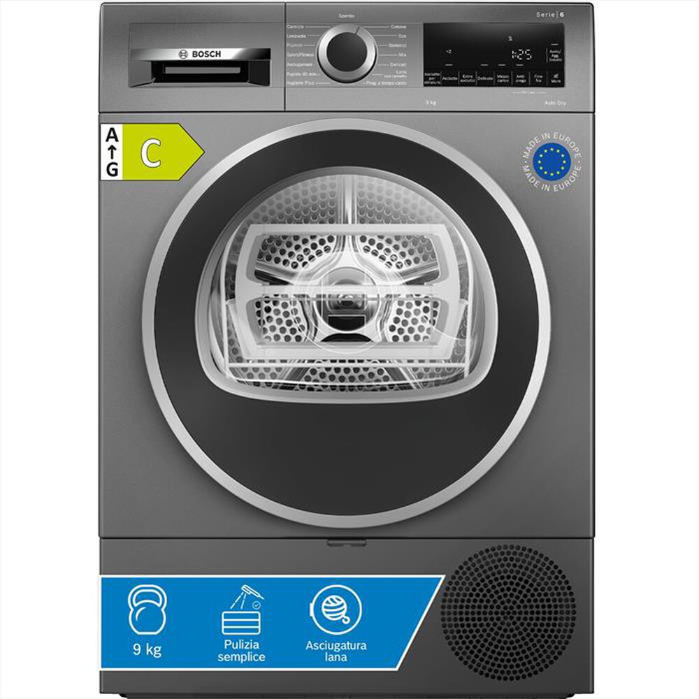 Immagine del prodotto BOSCH - Asciugatrice Serie 6 WQG243DRII 9Kg Classe C-Antracite
