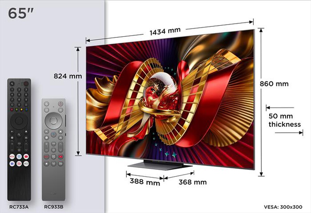 Immagine del prodotto TCL - Smart TV SQD Mini LED 4K 65" 65C8L-Nero