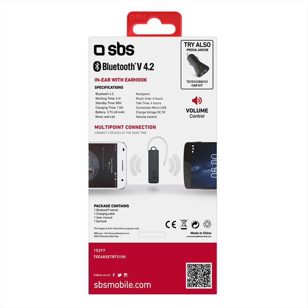 Immagine del prodotto SBS - TEEARSETBT310K-Nero