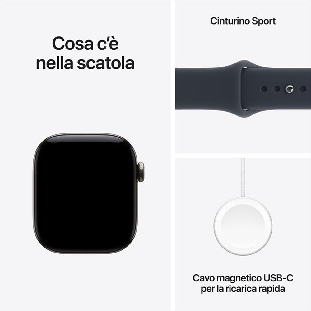 Immagine del prodotto APPLE - Watch Series 12 GPS + Cellular 42mm Titanio-Sport Band Blu marino - S/M
