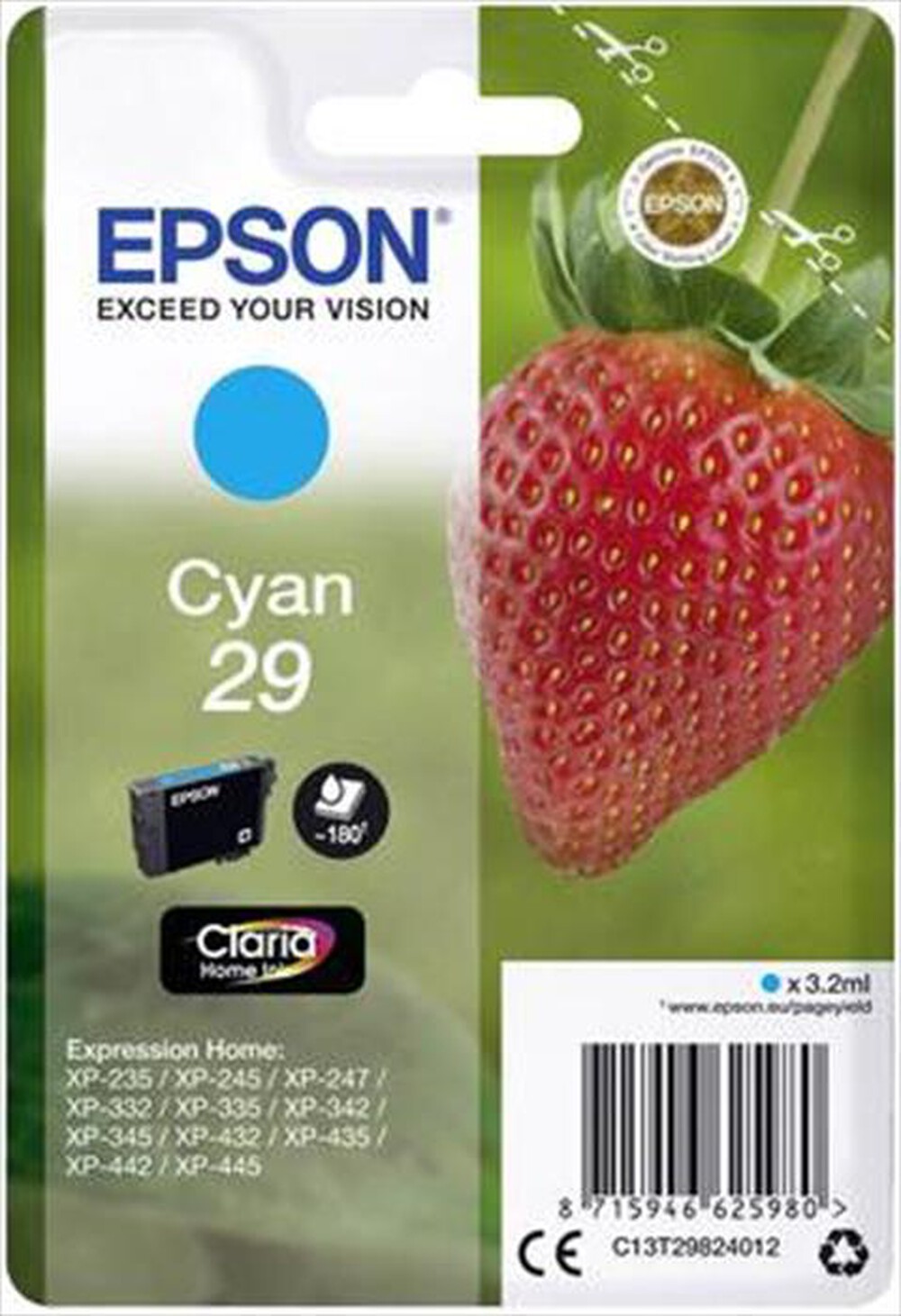 Immagine del prodotto EPSON - C13T29824012-Ciano
