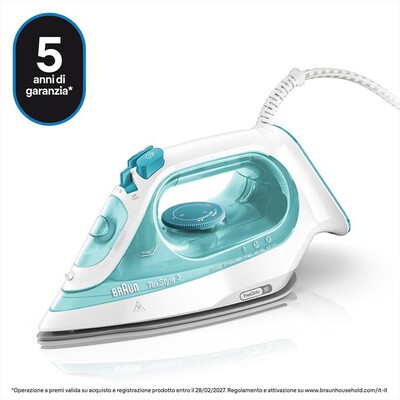 BRAUN - FERRO A VAPORE TEXSTYLE 3 SI3041GR-Bianco/Verde