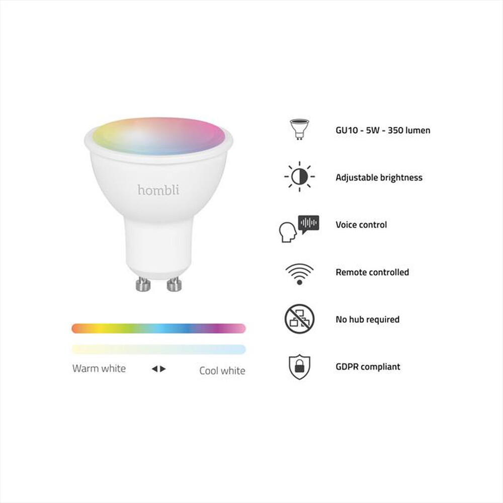 "HOMBLI - Smart Spot CCT/RGB 5 W 1+1 Free"