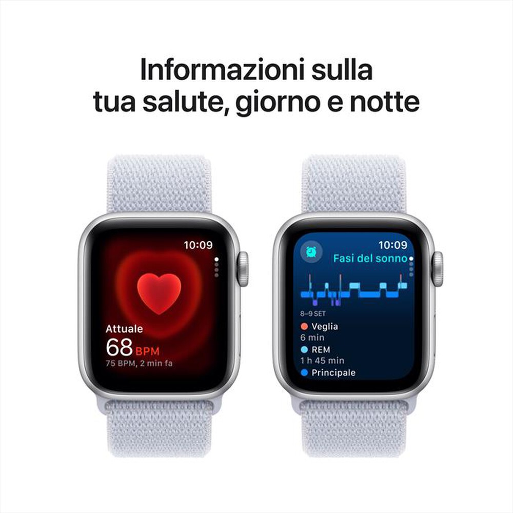 "APPLE - Watch SE GPS + Cellular 40mm Cassa Alluminio-Argento- Sport Loop Azzurro"