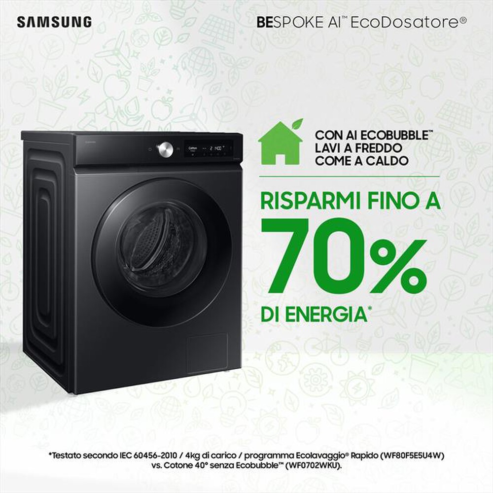 "SAMSUNG - Lavasciuga WD11DB7B85GBU3 11/6 Kg Classe A-nera con oblò e display nero"