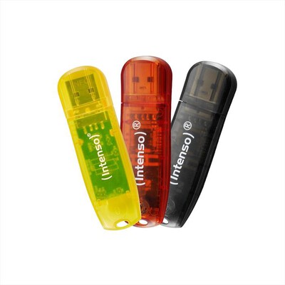 INTENSO - USB DRIVE 2.0 RAINBOW 3X32 GB-GIALLO/NERO/ROSSO