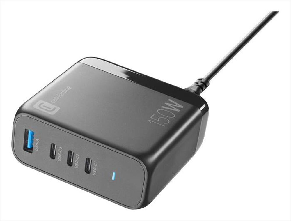"CELLULARLINE - Caricatore da rete MULTIPOWER DESK GAN 150W-Black"