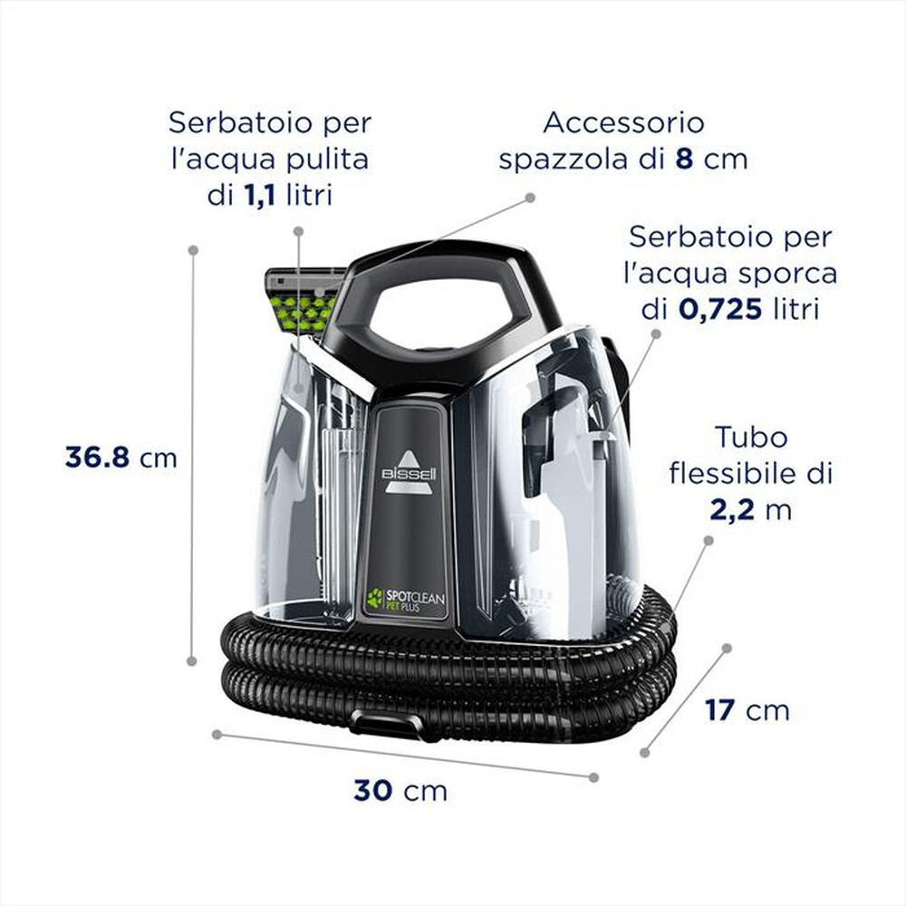 "BISSELL - Aspirapolvere a bidone 37241-Nero"