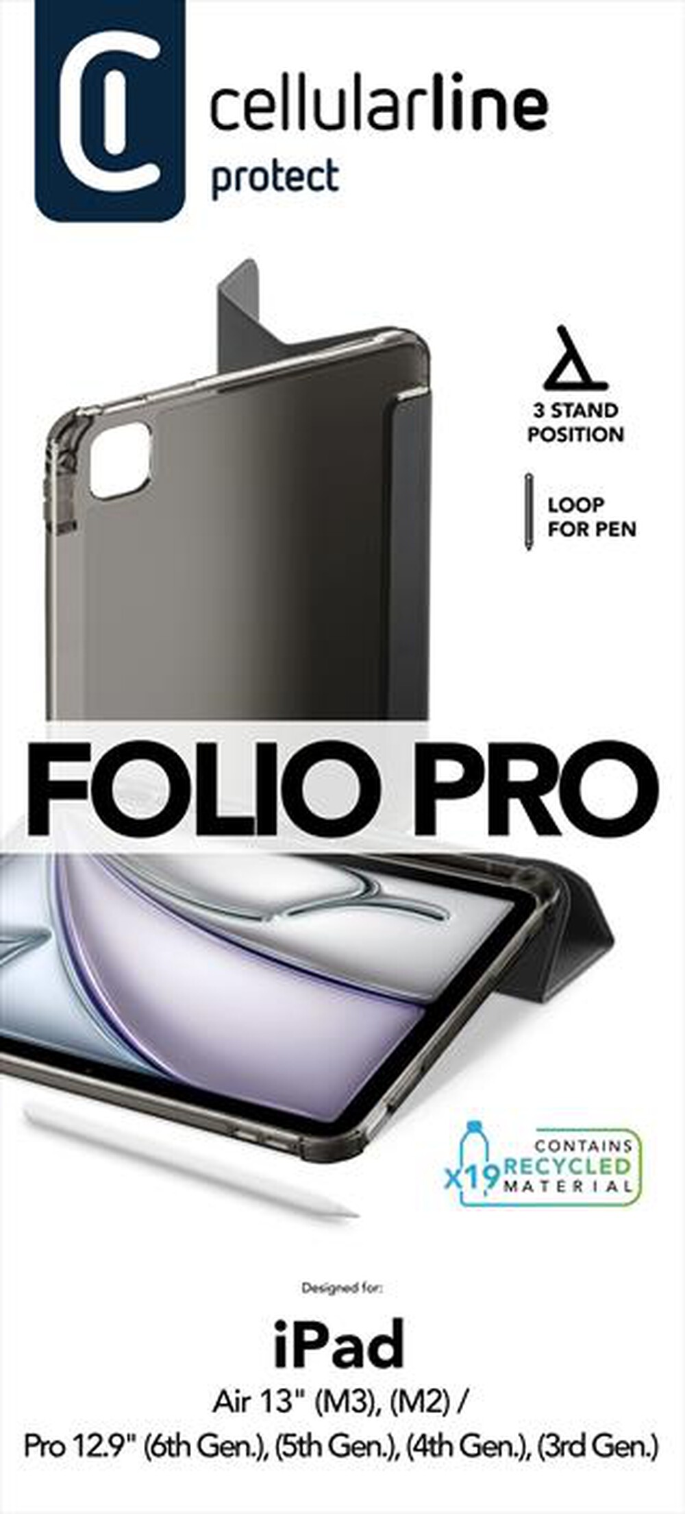 Immagine del prodotto CELLULARLINE - FOLIO Custodia per IPAD 12.9"-Black