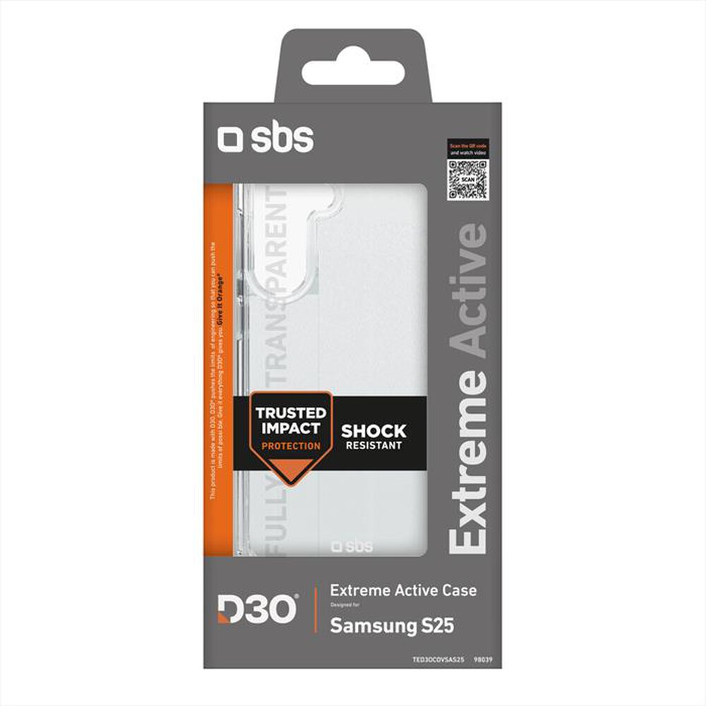"SBS - Cover TED3OCOVSAS25 per Samsung S25-Trasparente"