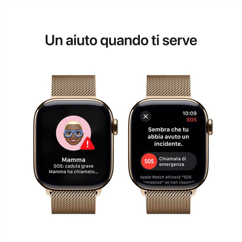 "APPLE - Watch Series 10 GPS + Cellular 42mm Titanio-Oro - Loop Milanese Oro"