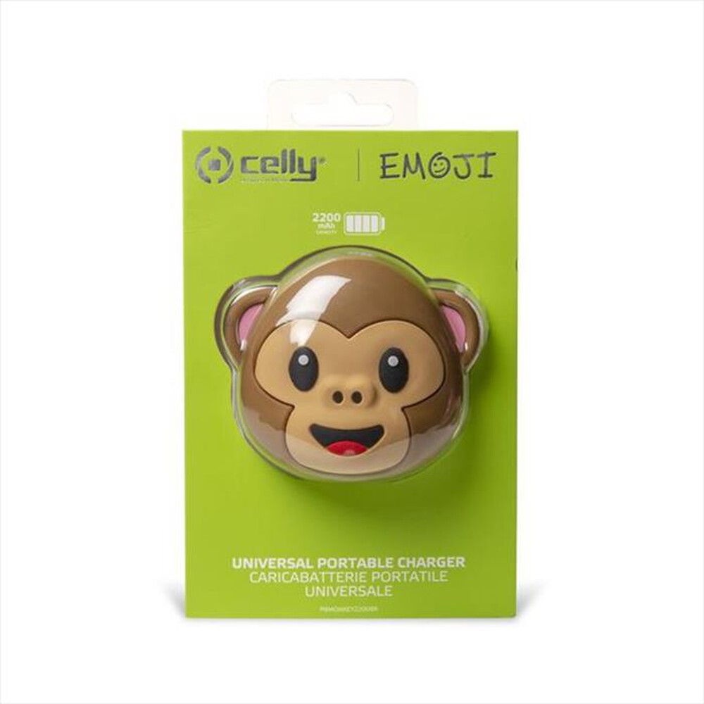 "CELLY - PBMONKEY2200BR - PB 2200 EMOJI MONKEY-Marrone/Plastica"
