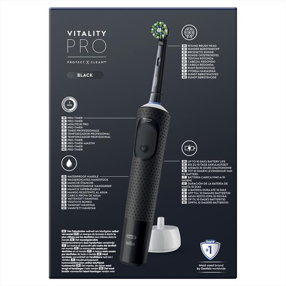 "ORAL-B - Spazzolino elettrico ricaricabile VITALITY PRO BIA-Bianco e Nero"
