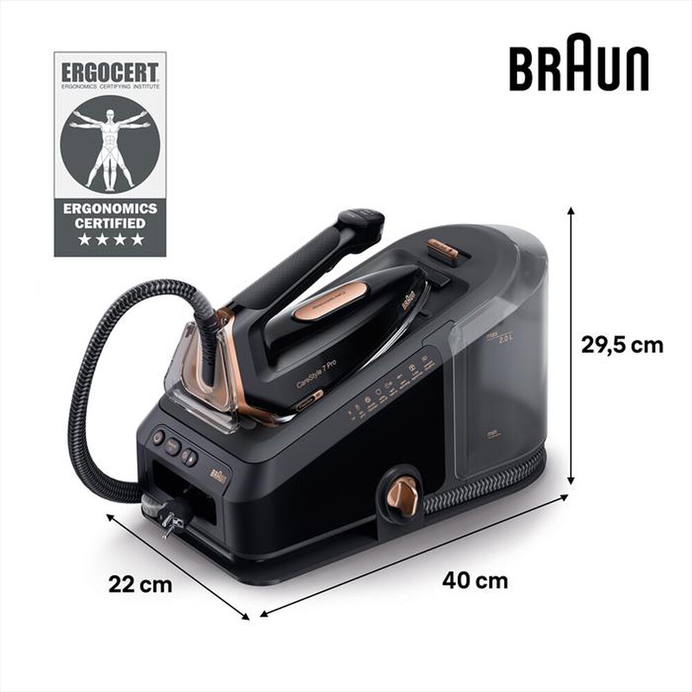"BRAUN - Sistema stirante IS7286BK-NERO ORO"