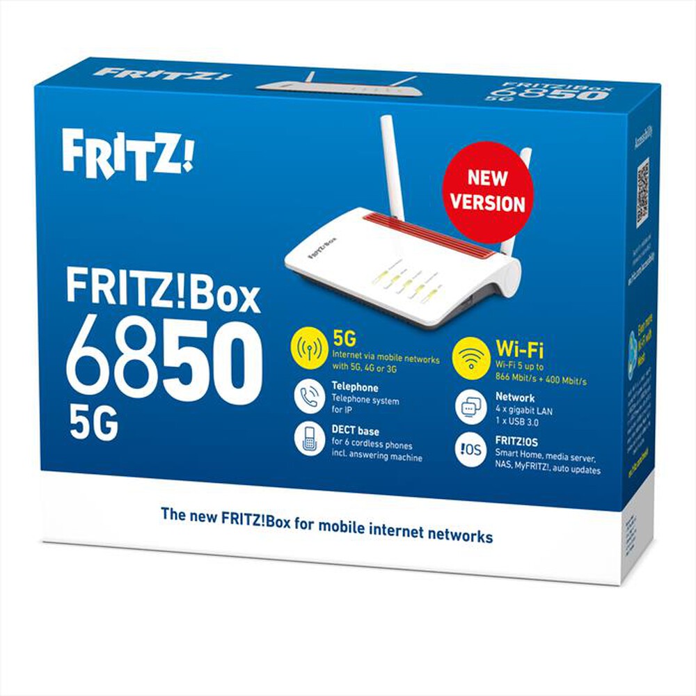 Immagine del prodotto FRITZ! - BOX 6850 5G-Bianco/Rosso