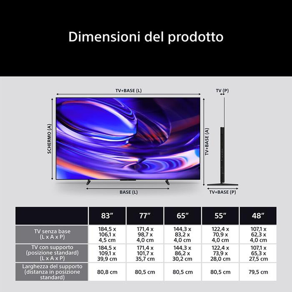 Immagine del prodotto SONY - Smart TV BRAVIA OLED 4K 65" K65A65PB.CEI-NERO