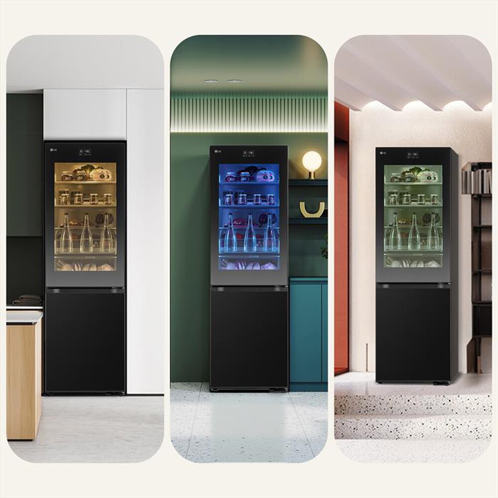 "LG - Frigorifero combinato GBG7190CEV Classe C 349L-Black"