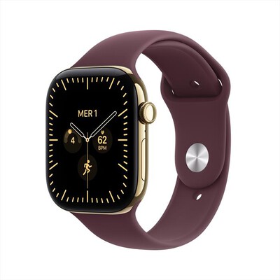 APPLE - Watch Series 12 GPS + Cellular 46mm Titanio Oro-Sport Band Borgogna - M/L