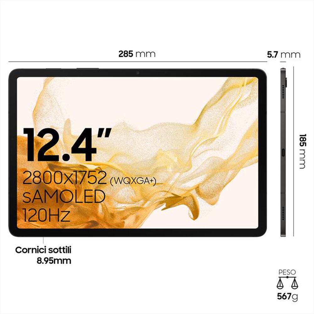 "SAMSUNG - GALAXY TAB S8+ WIFI 128GB-Graphite"