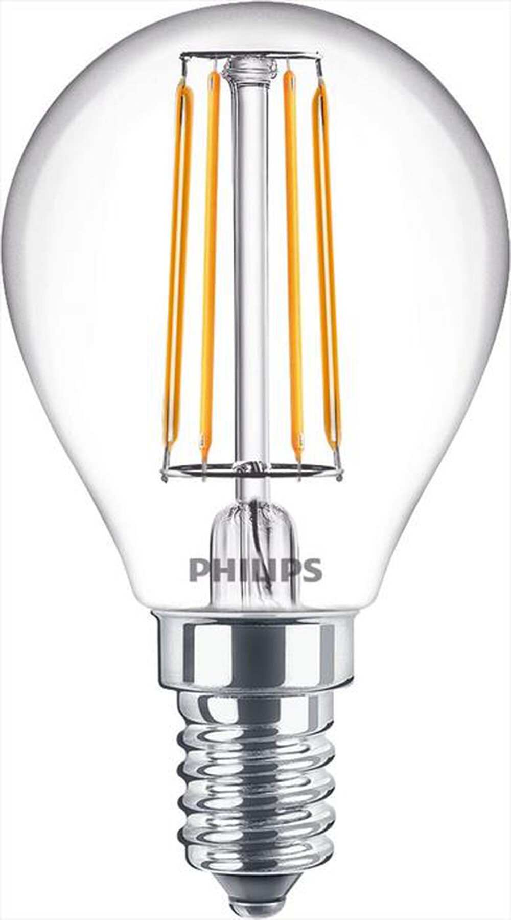 "PHILIPS - LED OLIVA E SFERA 4,3 W 40 W E14 LUCE BIANCA CALDA"
