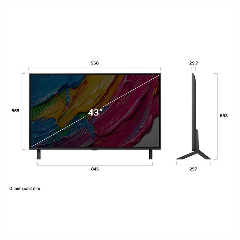 "LG - Smart TV TV QNED AI UHD 4K 43\" 43QNED80A6A-Nero"