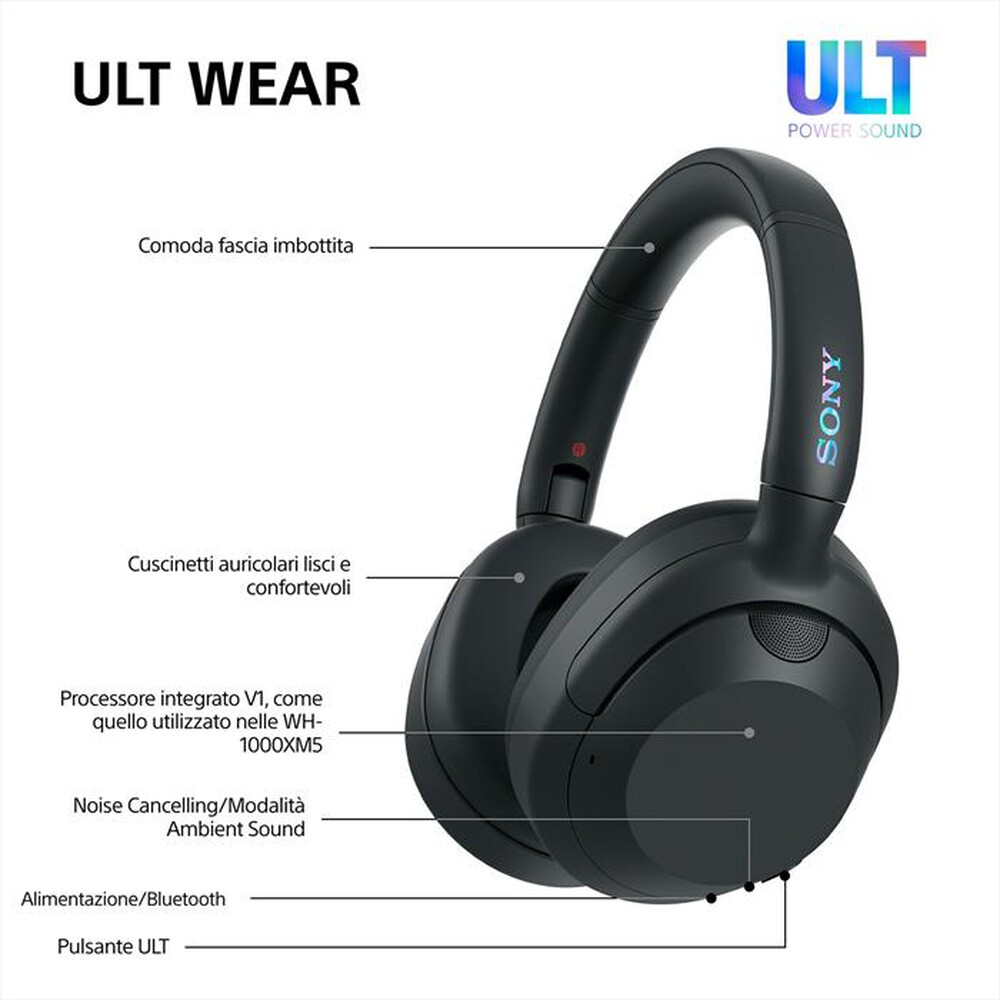 Immagine del prodotto SONY - Cuffie wireless ULT POWER SOUND WHULT900NB.CE7-nero
