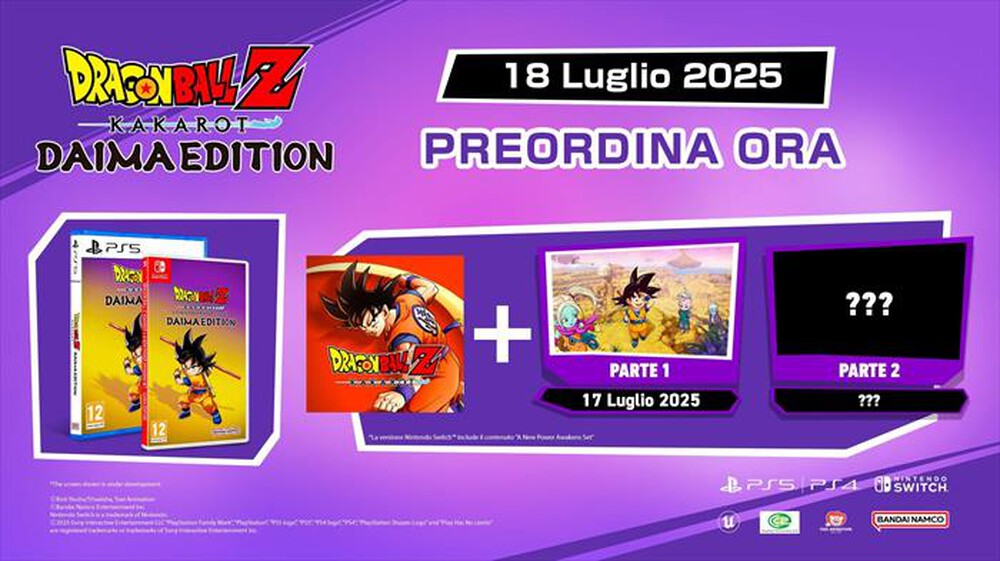 Immagine del prodotto NAMCO - DRAGON BALL Z: KAKAROT DAIMA EDITION  (CIAB) NSW