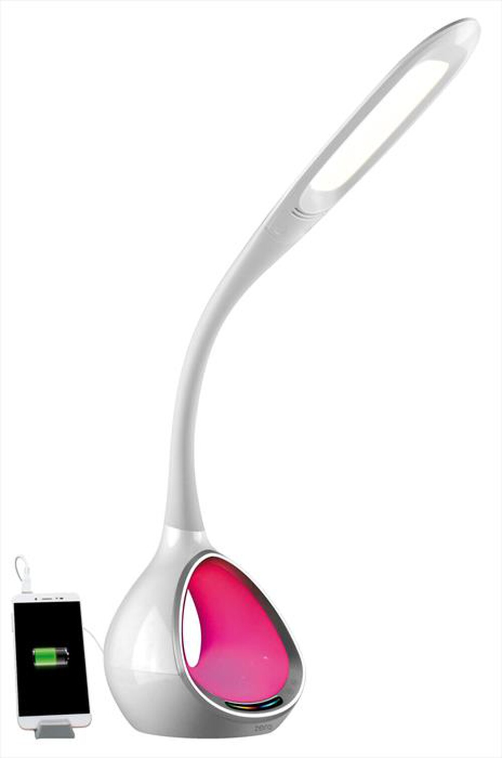 "MEDIACOM - Lampada LED charger USB 2.1A e luci d’atmosfera-Bianco"