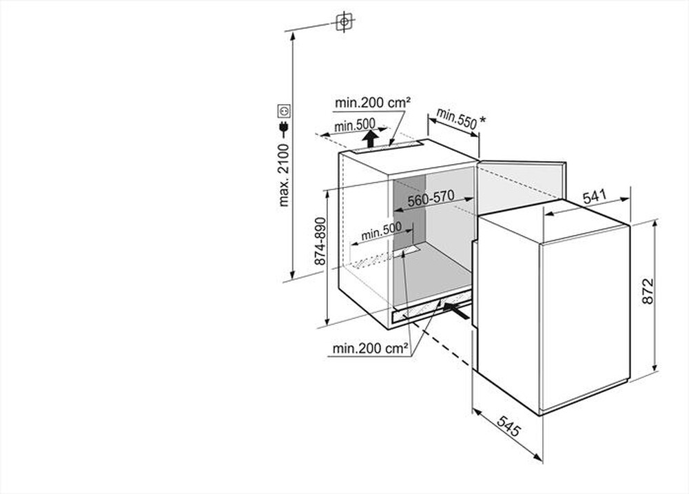 "LIEBHERR - Frigorifero incasso IRSF 3901-20 Classe F"