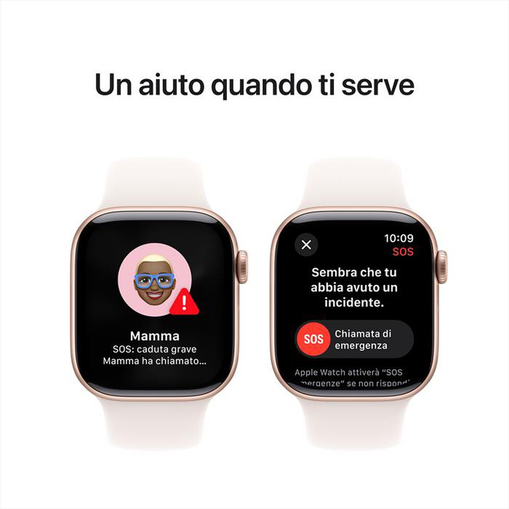 Immagine del prodotto APPLE - Watch Series 10 GPS 42mm Alluminio-Oro Rosa - Sport Band Rosa S/M