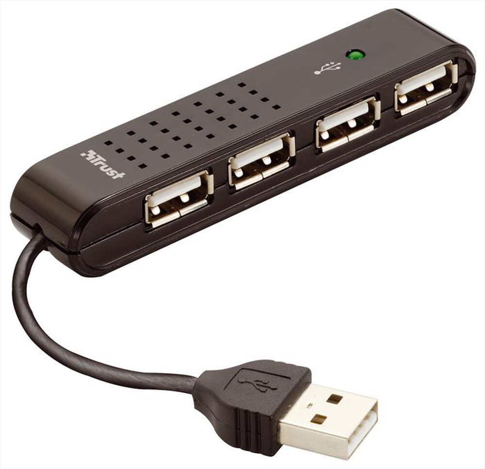 "TRUST - 4 Port USB2 Mini Hub HU-4440p-Black"