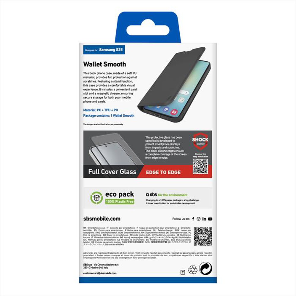 "SBS - Cover TEWALSAS25K per Samsung S25-Nero"