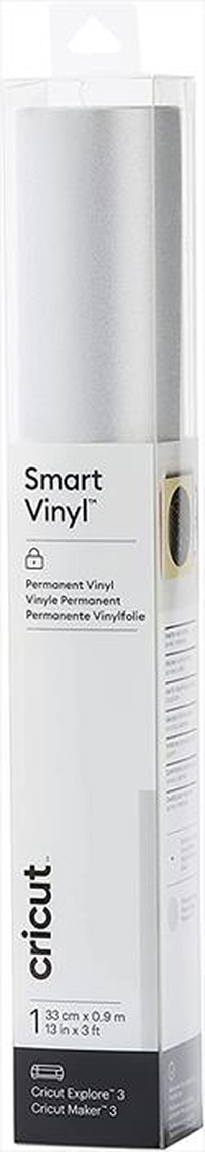 CRICUT - SMART VINILE PERMANENTE - 1 FOGLIO-Shimmer silver,  CRICUT - SMART VINILE PERMANENTE - 1 FOGLIO-Shimmer silver