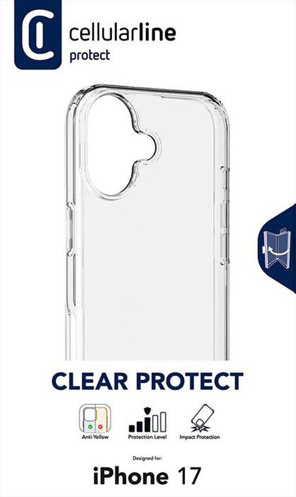 Immagine del prodotto CELLULARLINE - Custodia rigida CLEAR STRONG per IPHONE 17-Trasparente