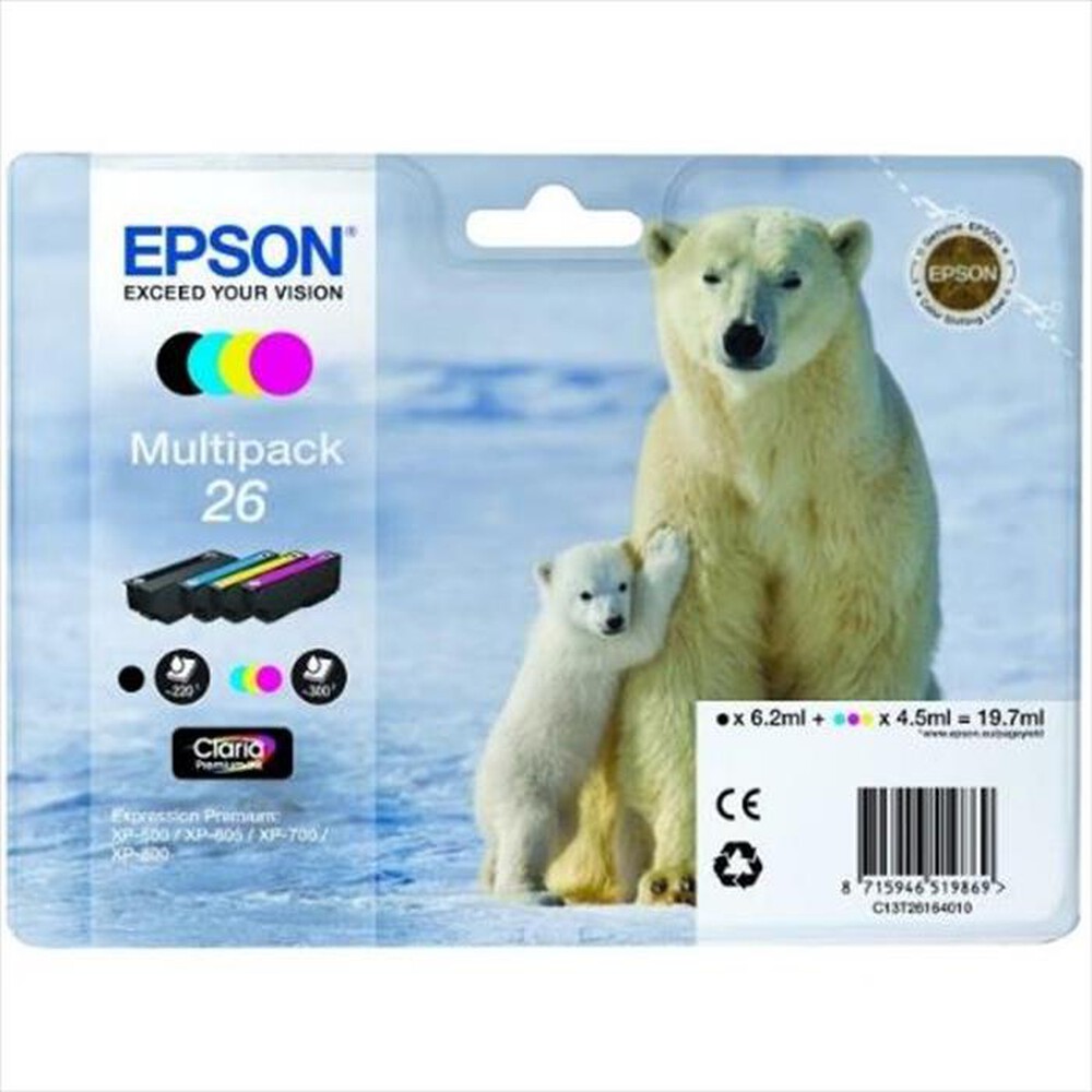 Immagine del prodotto EPSON - MultiPack 26-Nero, Ciano, Magenta, Giallo