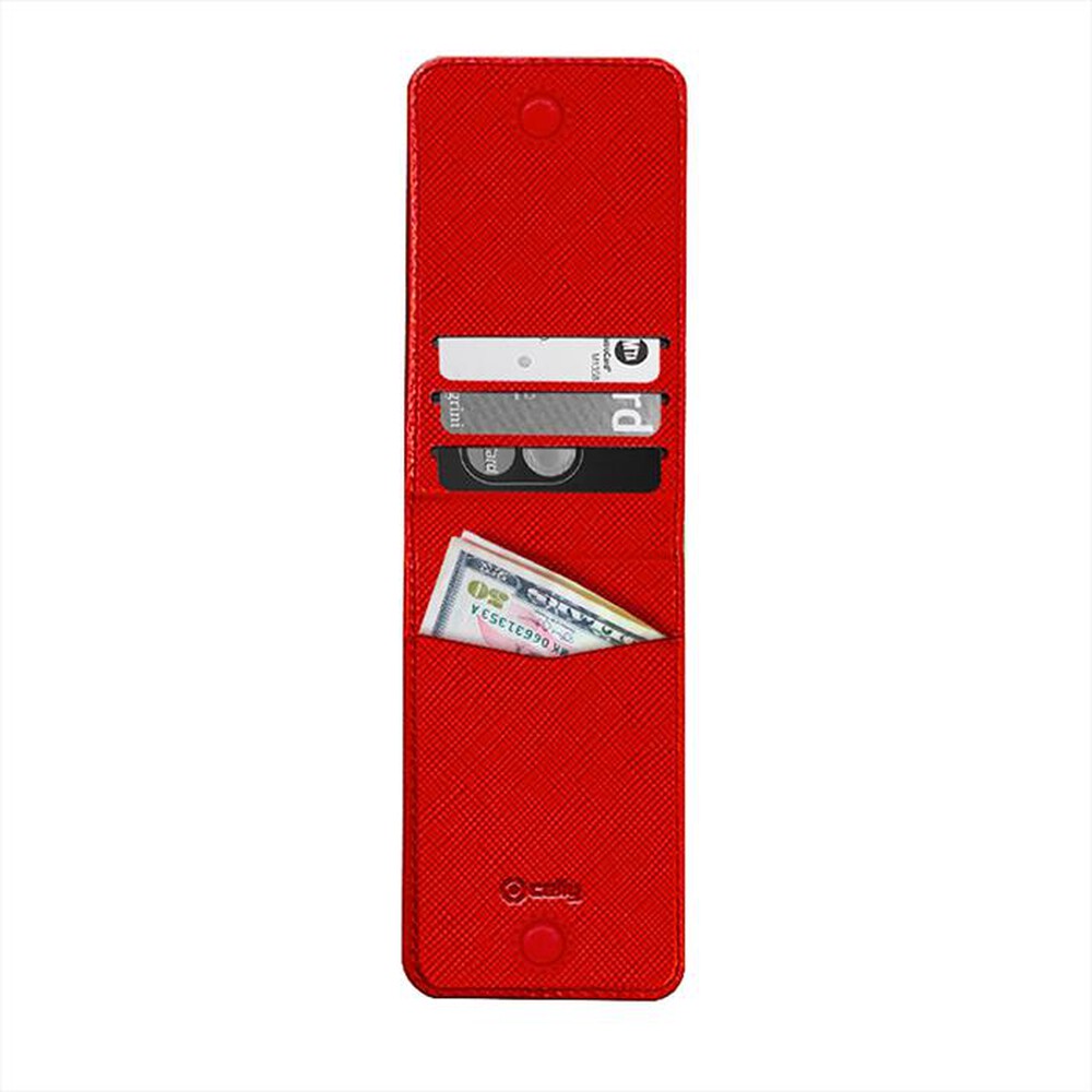 "CELLY - CARDVRD - PORTACARTE MAGNETICO-ROSSO/SIMILPELLE"