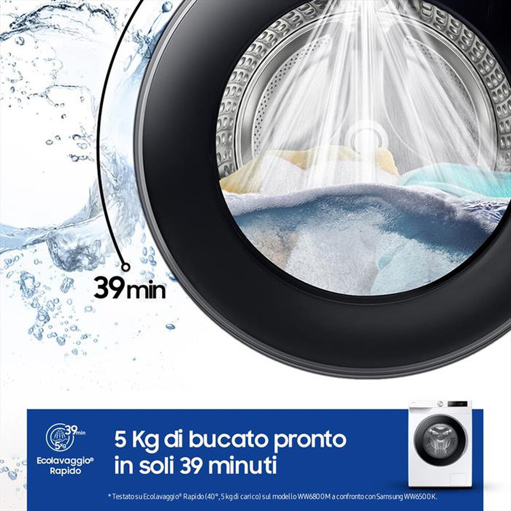 "SAMSUNG - Lavatrice WW90DG6U25LEU3 9 Kg Classe A-bianco"