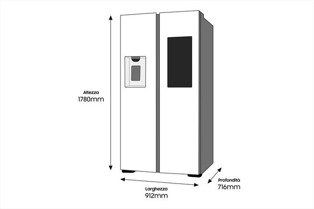 "SAMSUNG - Frigorifero side by side RS6HA8891SL/EF Classe E-INOX"