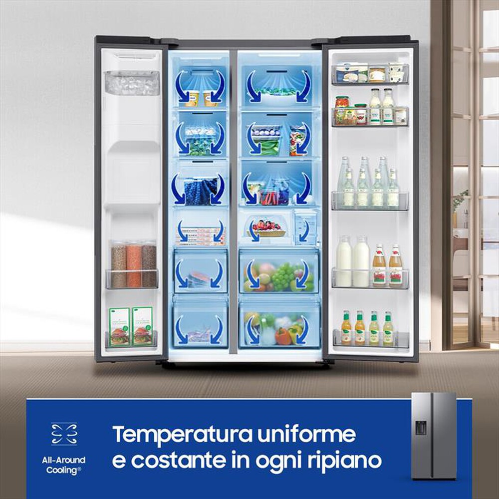 "SAMSUNG - Frigorifero side by side RS70F65KETEF Classe E-Inox"