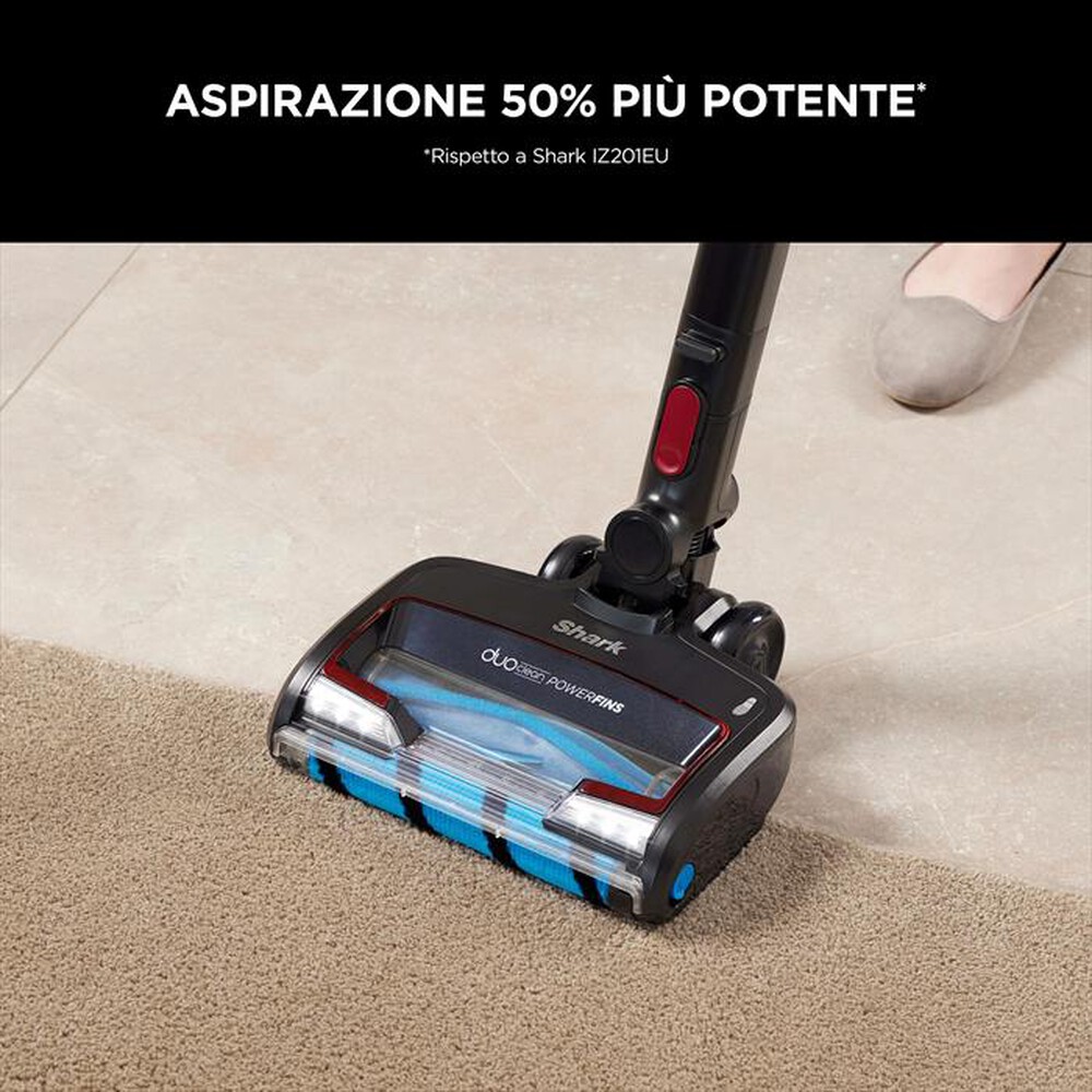 "SHARK - Aspirapolvere senza filo POWERFINS IZ300EUT-Nero e rosso"
