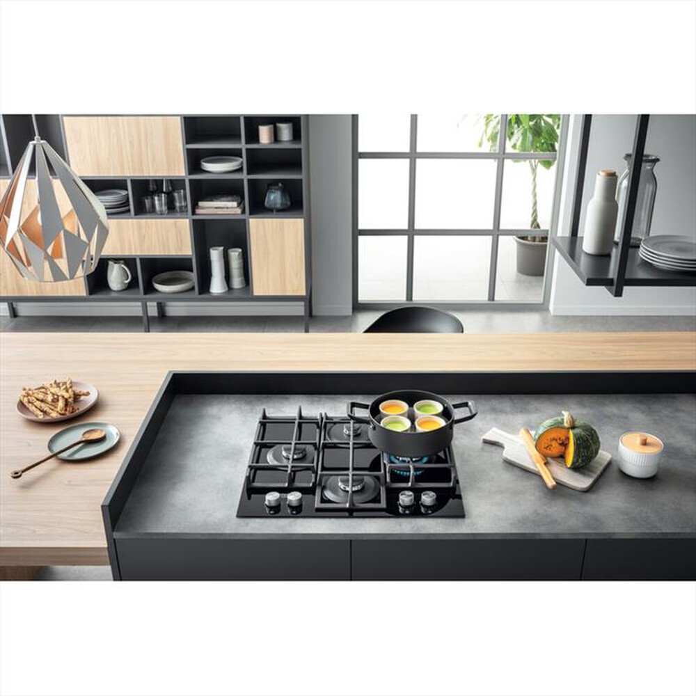 "HOTPOINT ARISTON - Piano cottura a gas HAGS 61F/BK HOB OA 4 fuochi"