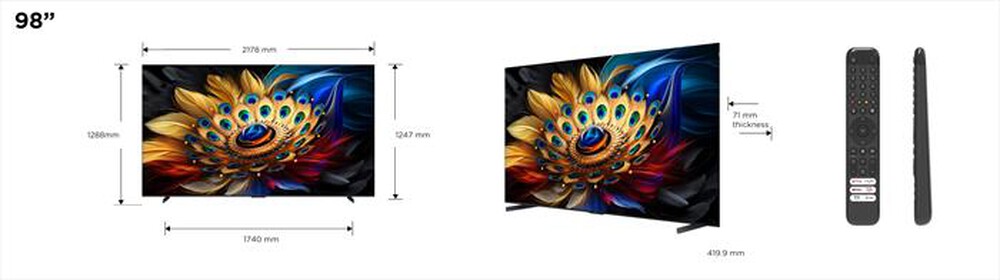 "TCL - Smart TV Q-LED UHD 4K 98\" 98C69B-Titanium"
