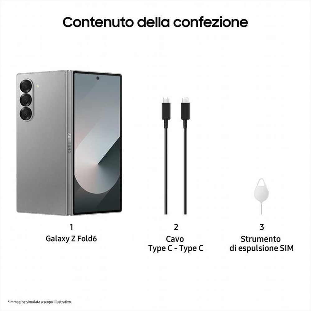 Immagine del prodotto SAMSUNG - Galaxy Z Fold6 12+256GB-Silver Shadow