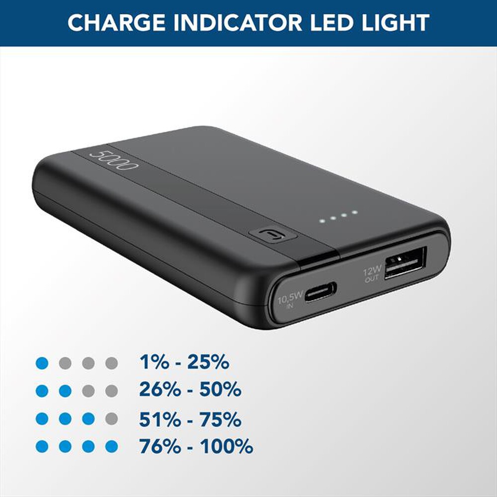 Immagine del prodotto CELLULARLINE - Powerbank PBENTRY5000K-Nero