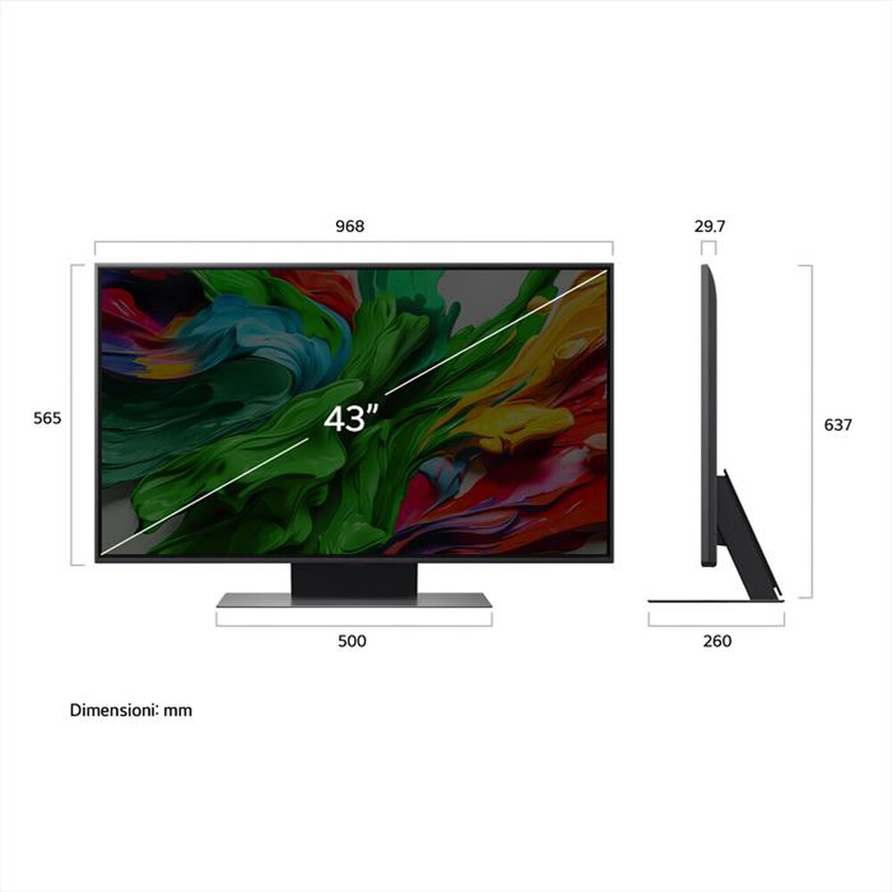 "LG - Smart TV QNED evo AI UHD 4K 43\" 43QNED86A6C-Charcoal Black"