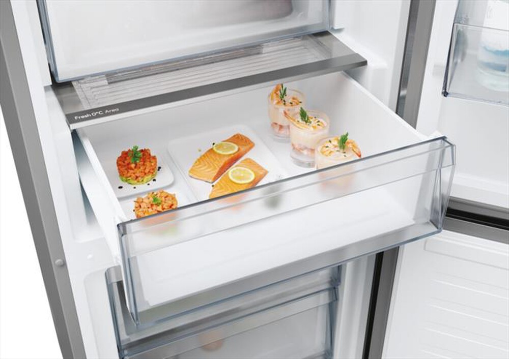 "CANDY - Frigorifero combinato CNCQ2T620EX Classe E 409 lt-Stainless steel"