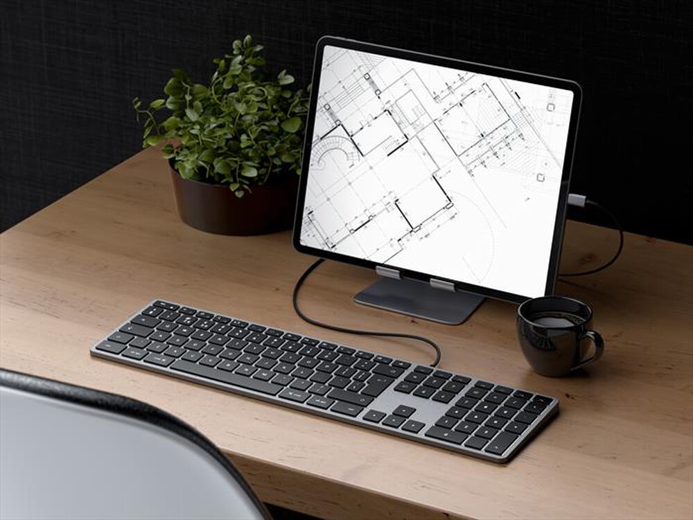 "SATECHI - TASTIERA WIRED SLIM W3 USB-C - ITA-space grey"